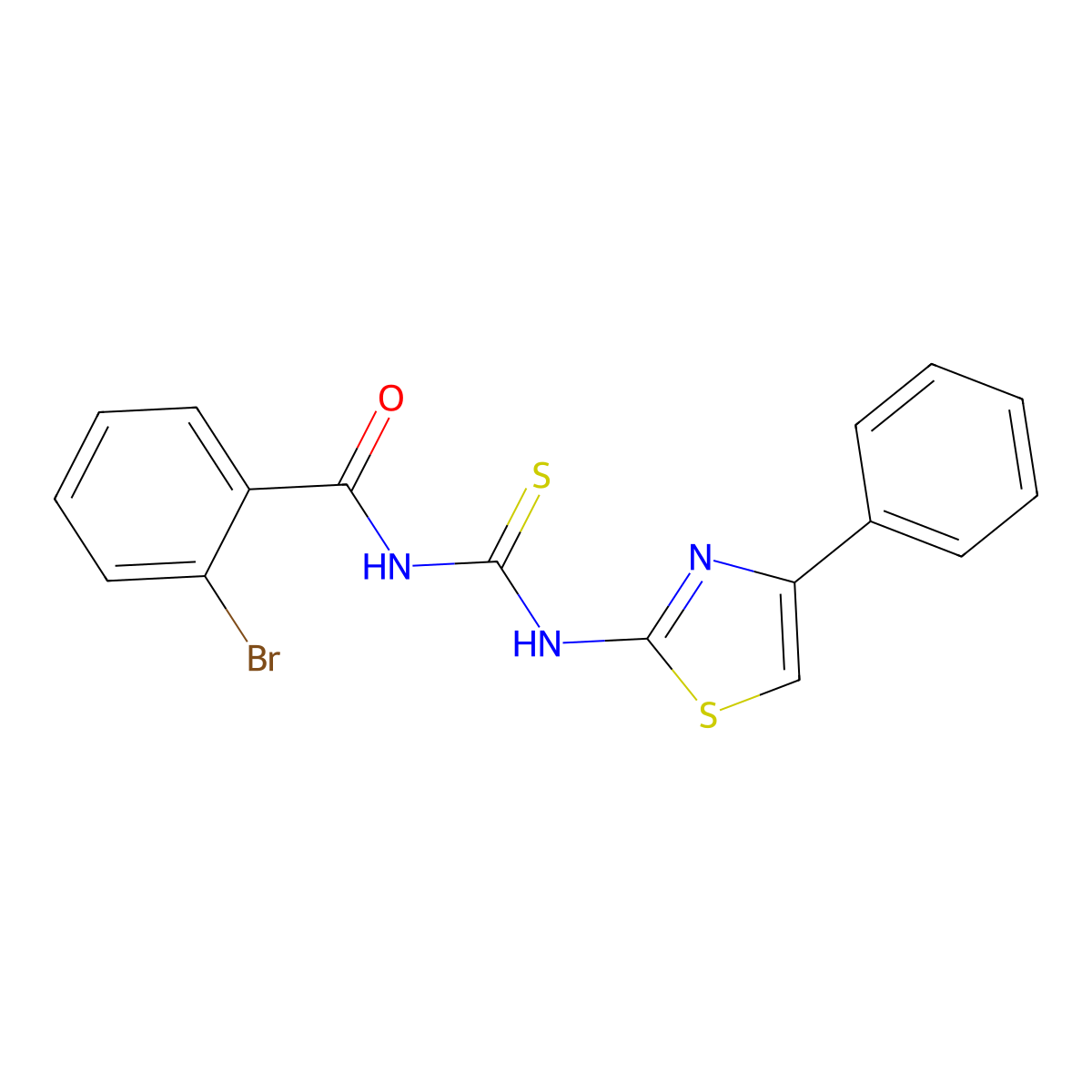 2-bromo-N-[(4-phenyl-1,3-thiazol-2-yl)carbamothioyl]benzamide molecular structure, CAS 428443-12-3