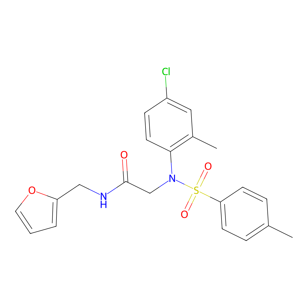 2-(4-chloro-2-methyl-N-(4-methylphenyl)sulfonylanilino)-N-(furan-2-ylmethyl)acetamide molecular structure, CAS 428443-14-5