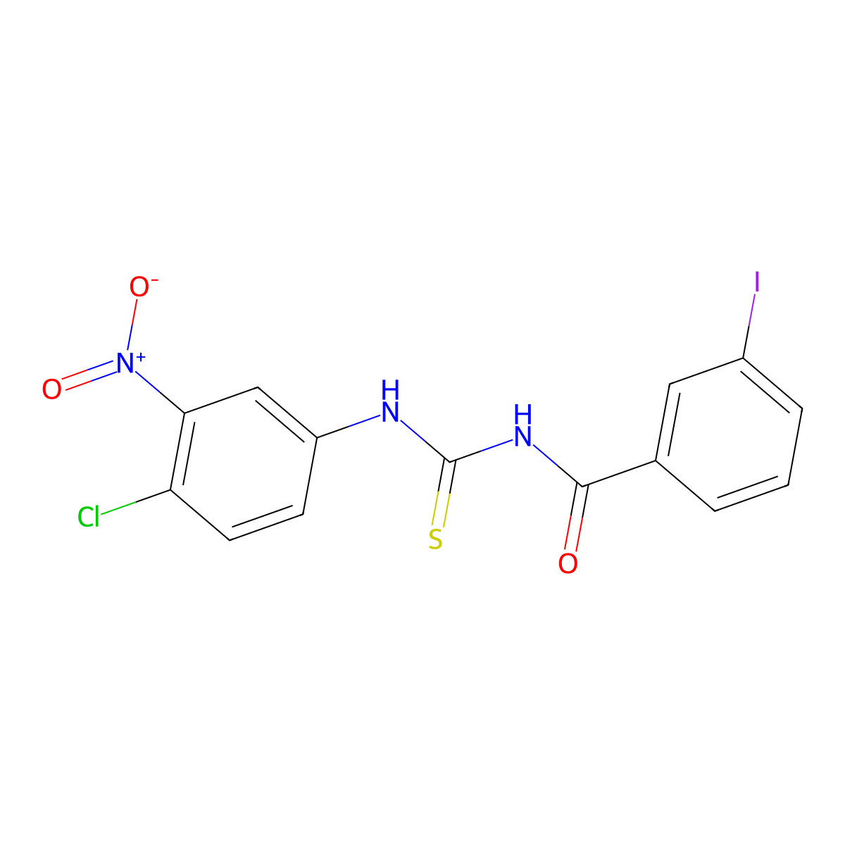 N-[(4-chloro-3-nitrophenyl)carbamothioyl]-3-iodobenzamide molecular structure, CAS 428443-23-6