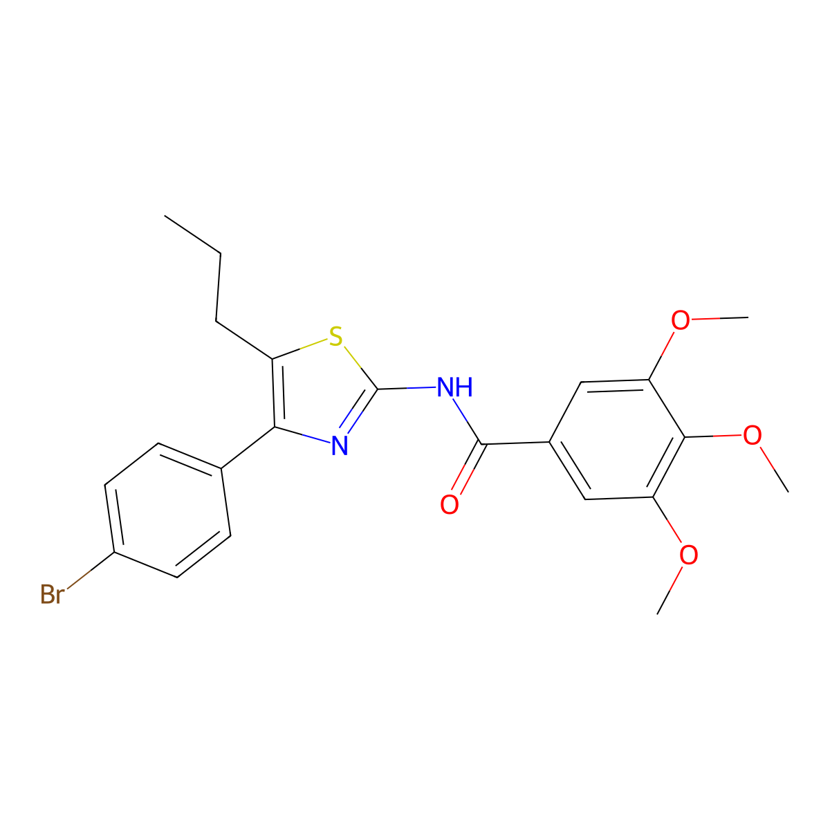 N-[4-(4-bromophenyl)-5-propyl-1,3-thiazol-2-yl]-3,4,5-trimethoxybenzamide molecular structure, CAS 428443-28-1