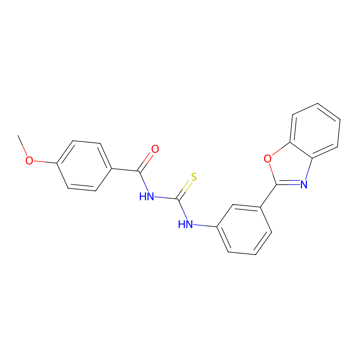 N-{[3-(1,3-benzoxazol-2-yl)phenyl]carbamothioyl}-4-methoxybenzamide molecular structure, CAS 428443-31-6