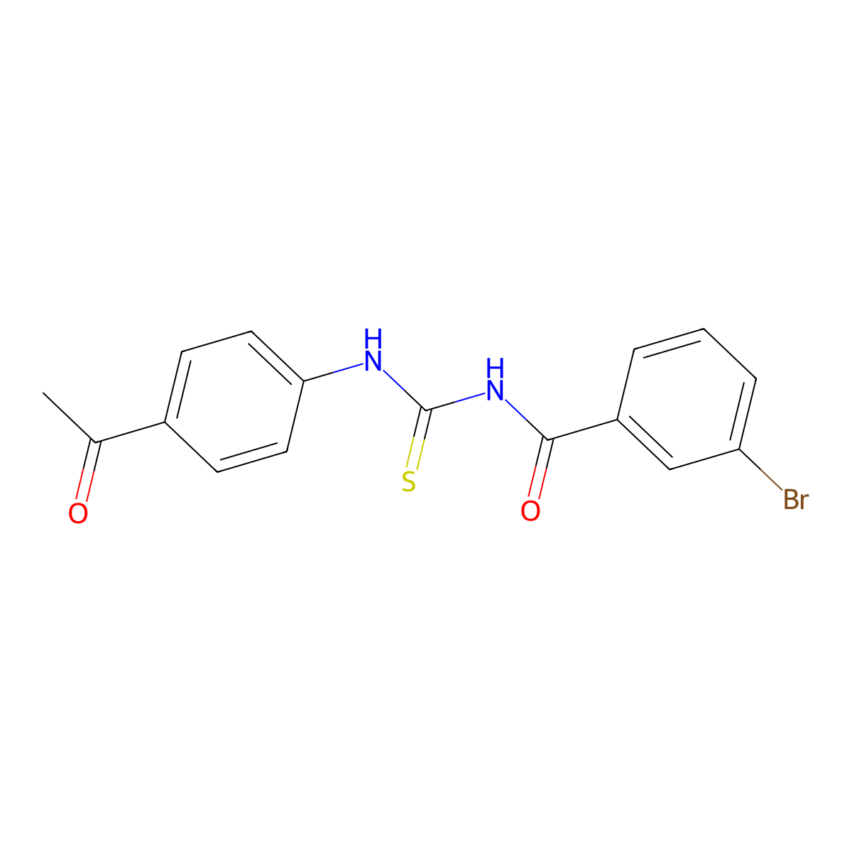 N-[(4-acetylphenyl)carbamothioyl]-3-bromobenzamide molecular structure, CAS 428443-48-5