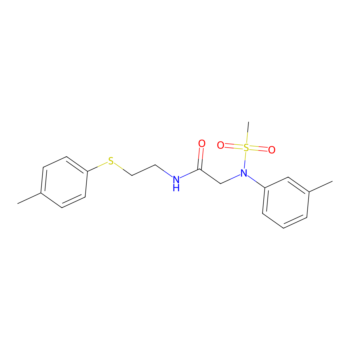 2-(3-methyl-N-methylsulfonylanilino)-N-[2-(4-methylphenyl)sulfanylethyl]acetamide molecular structure, CAS 428443-58-7