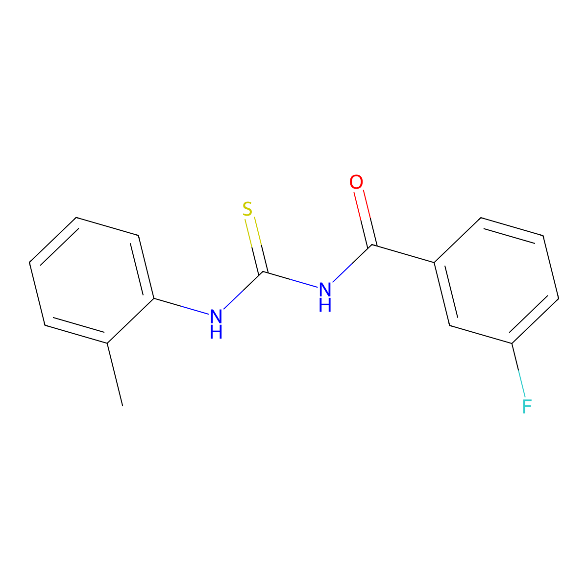 3-fluoro-N-[(2-methylphenyl)carbamothioyl]benzamide molecular structure, CAS 428443-59-8