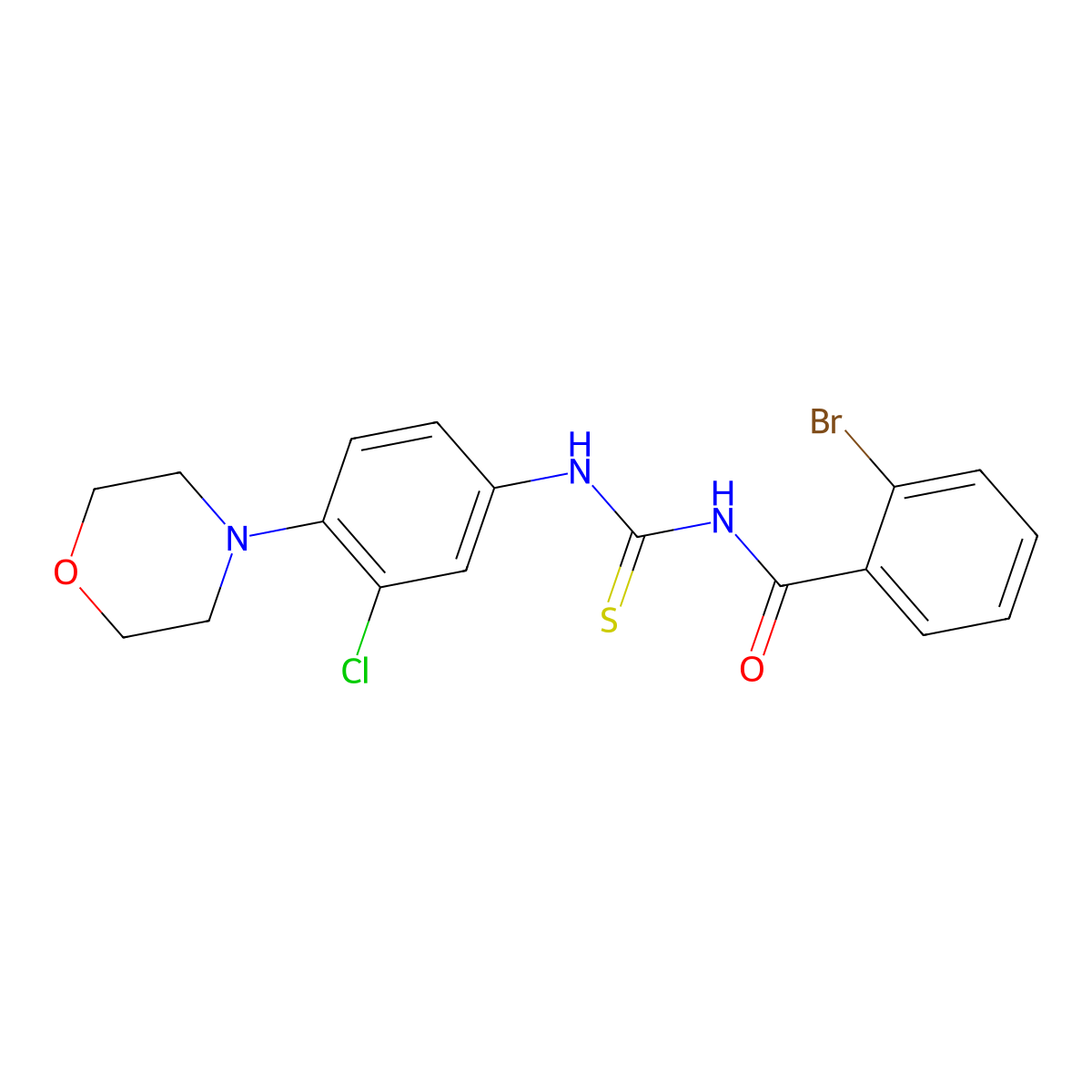 2-bromo-N-[(3-chloro-4-morpholin-4-ylphenyl)carbamothioyl]benzamide molecular structure, CAS 428443-87-2