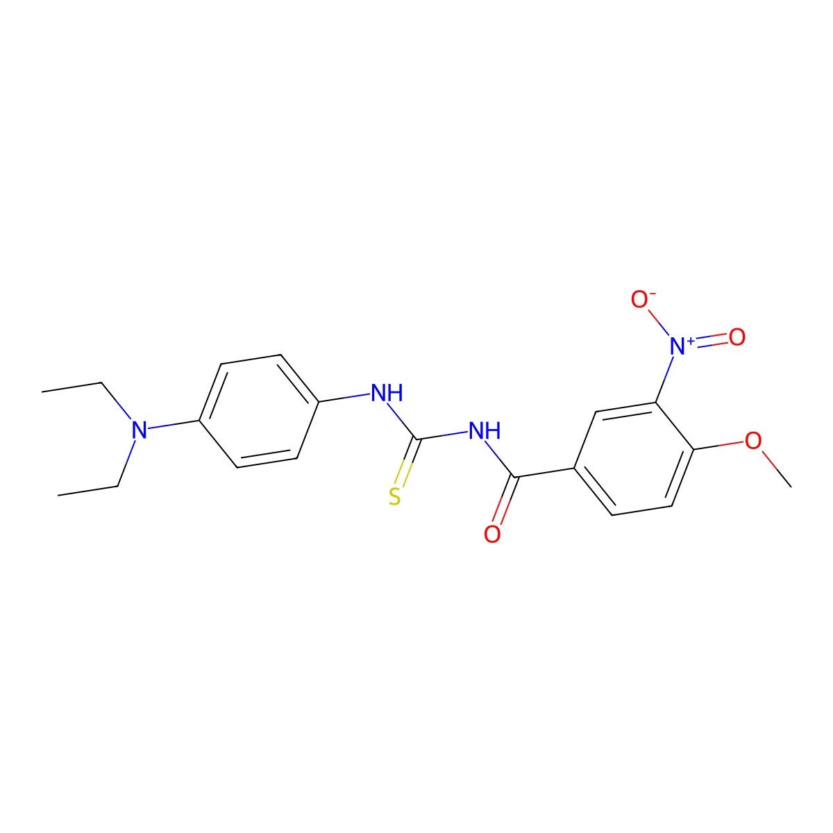 N-[4-(diethylamino)phenyl]-N'-{3-nitro-4-methoxybenzoyl}thiourea molecular structure, CAS 428443-99-6