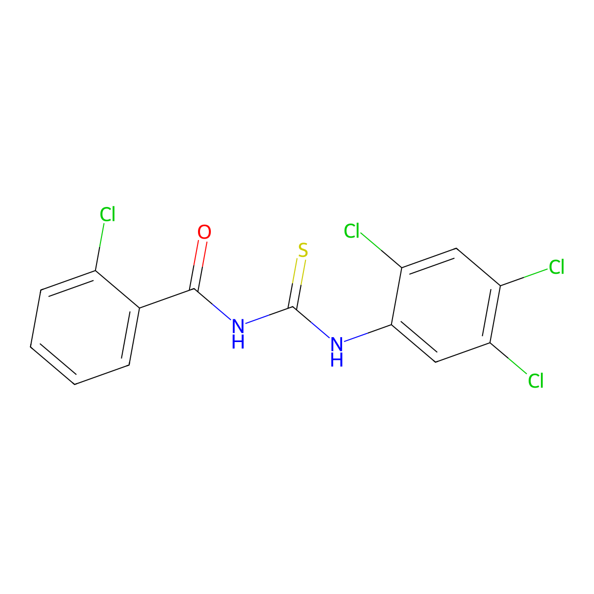 2-chloro-N-[(2,4,5-trichlorophenyl)carbamothioyl]benzamide molecular structure, CAS 428444-05-7