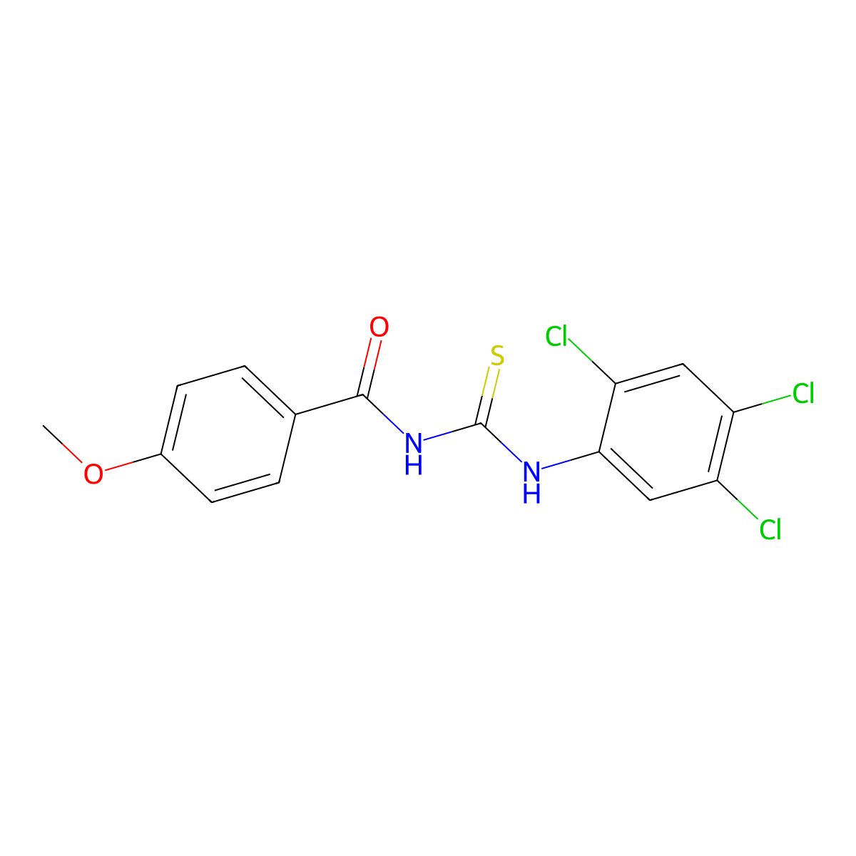4-methoxy-N-[(2,4,5-trichlorophenyl)carbamothioyl]benzamide molecular structure, CAS 428444-10-4