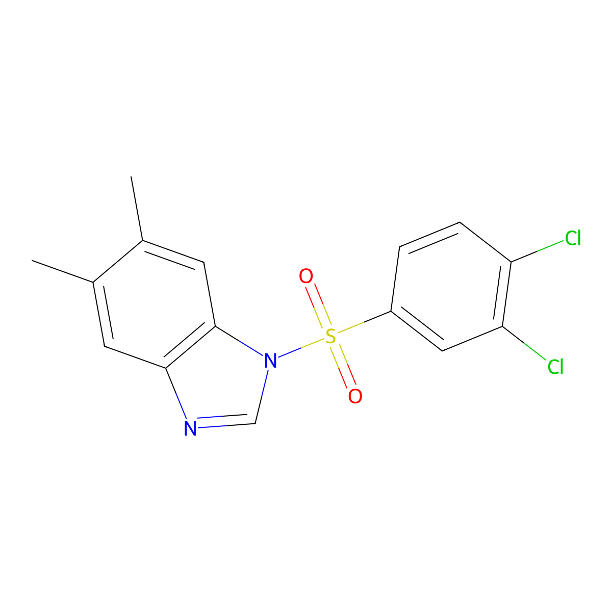 1-(3,4-Dichlorophenyl)sulfonyl-5,6-dimethylbenzimidazole molecular structure, CAS 428444-15-9