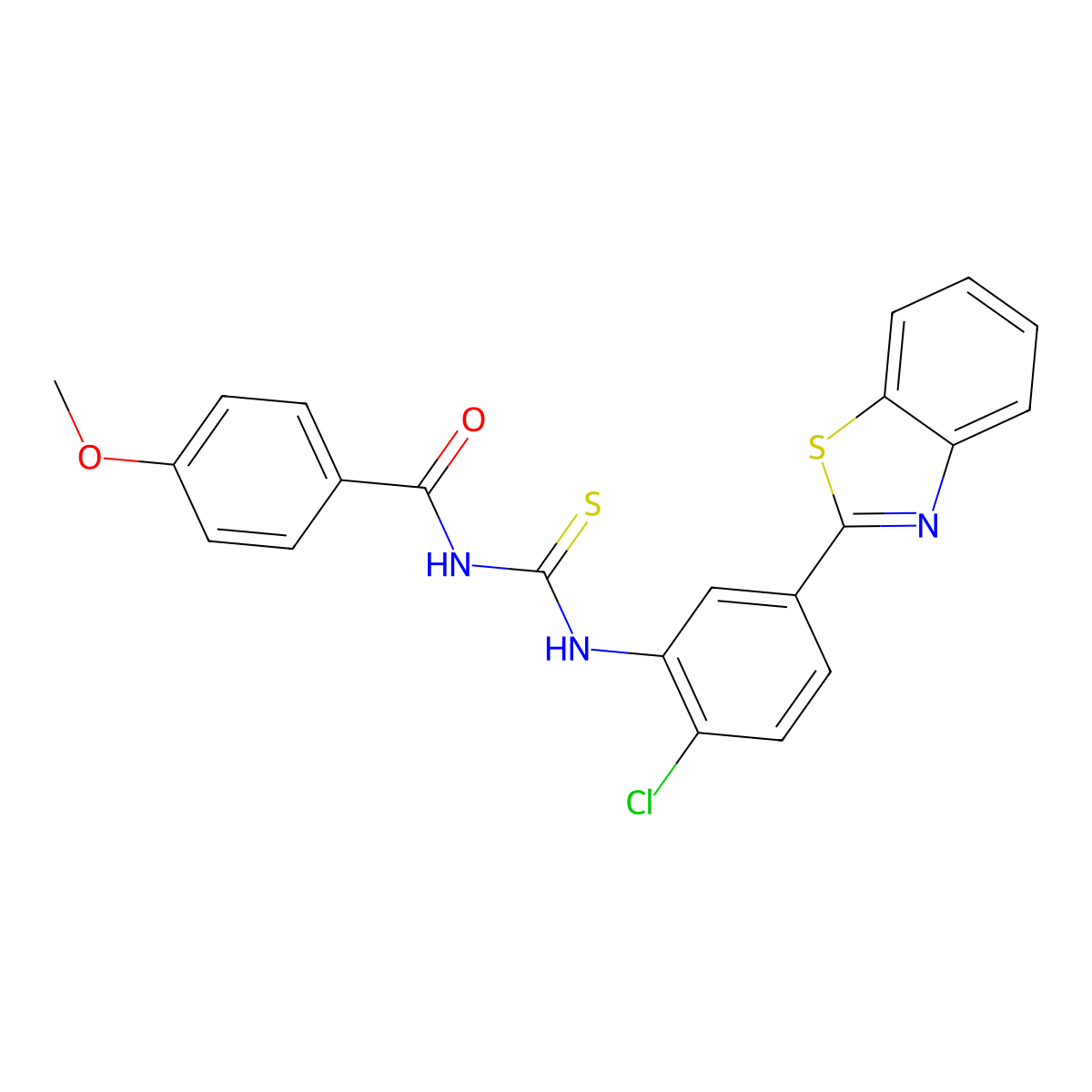 N-[[5-(1,3-benzothiazol-2-yl)-2-chlorophenyl]carbamothioyl]-4-methoxybenzamide molecular structure, CAS 428444-17-1