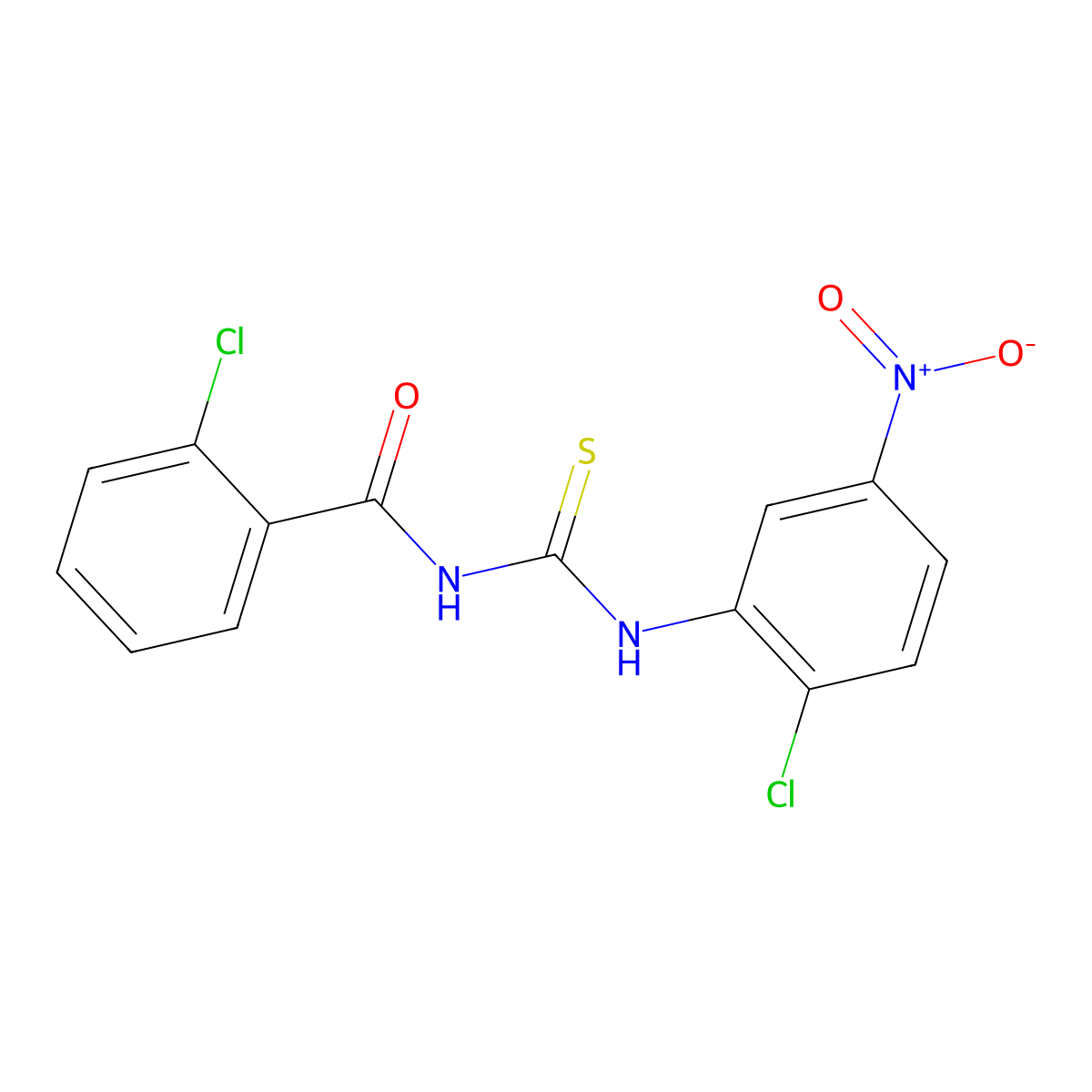 2-chloro-N-[(2-chloro-5-nitrophenyl)carbamothioyl]benzamide molecular structure, CAS 428444-29-5