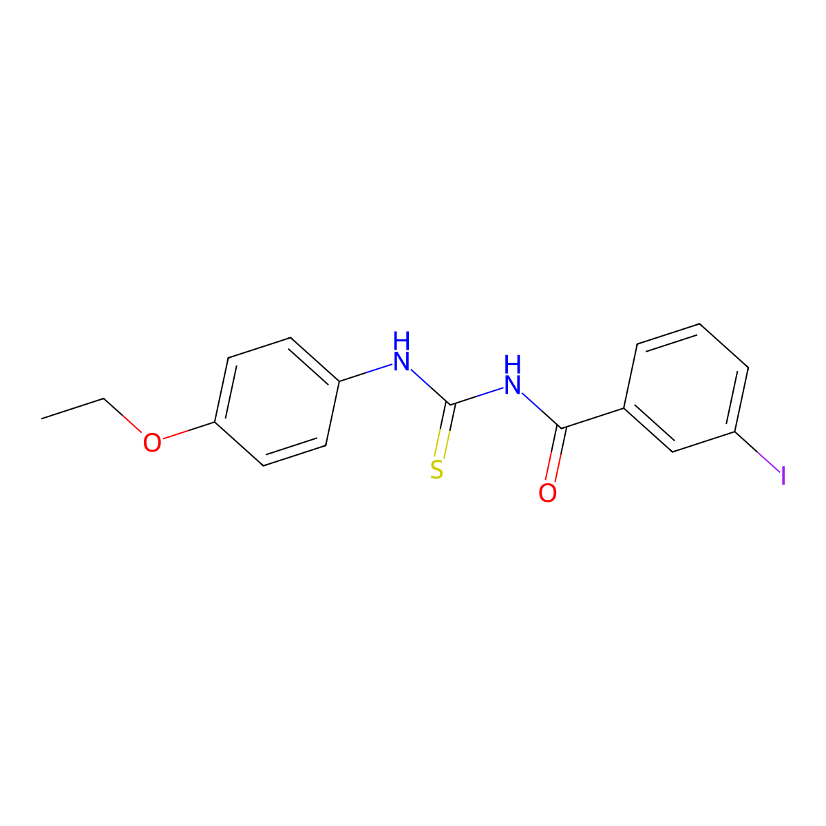 N-[(4-ethoxyphenyl)carbamothioyl]-3-iodobenzamide molecular structure, CAS 428444-34-2