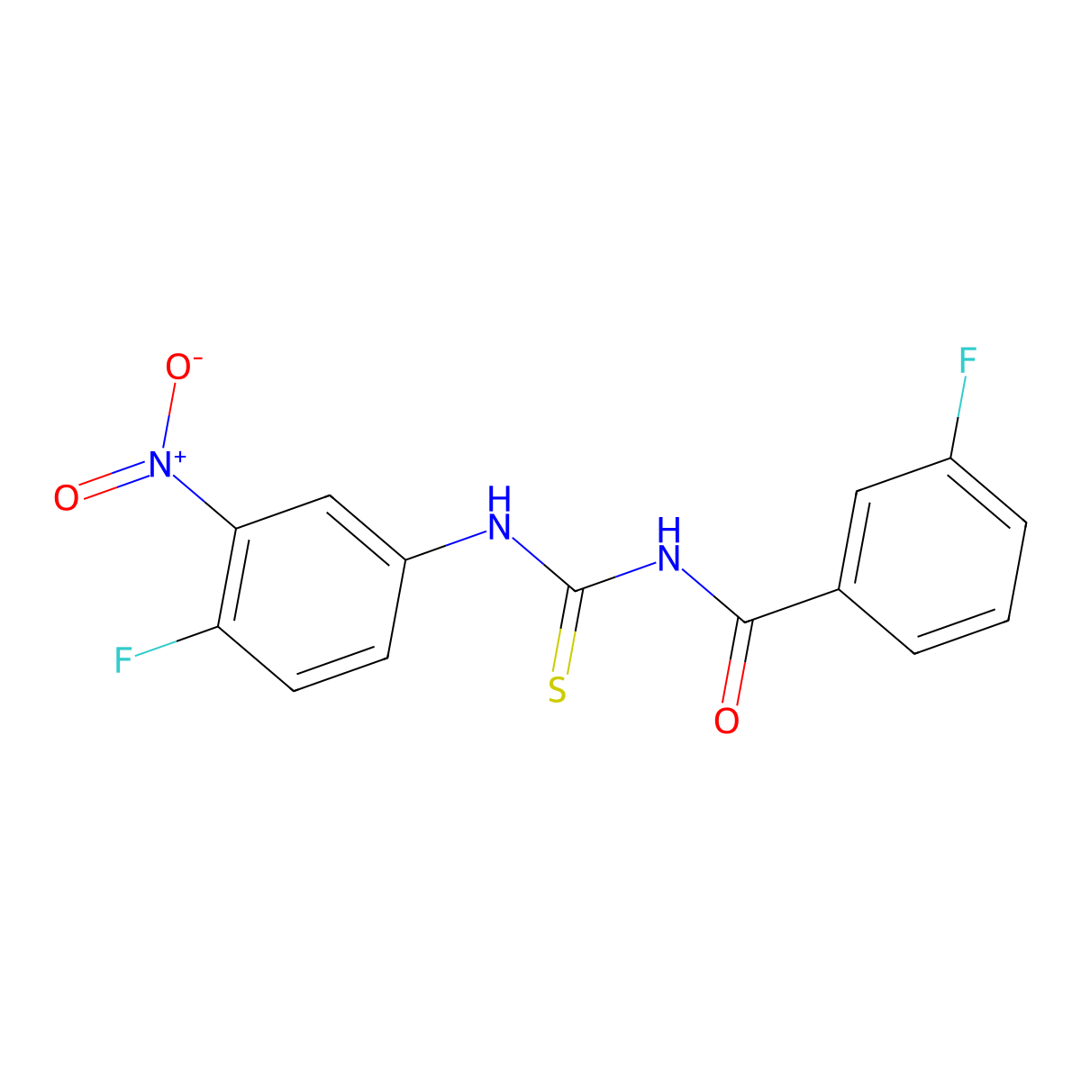 3-fluoro-N-[(4-fluoro-3-nitrophenyl)carbamothioyl]benzamide molecular structure, CAS 428444-42-2