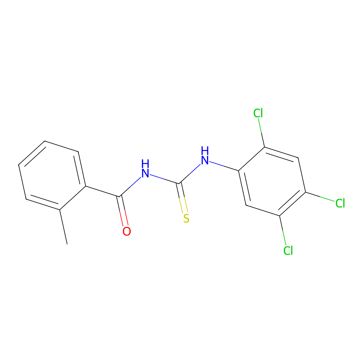 2-methyl-N-[(2,4,5-trichlorophenyl)carbamothioyl]benzamide molecular structure, CAS 428444-53-5