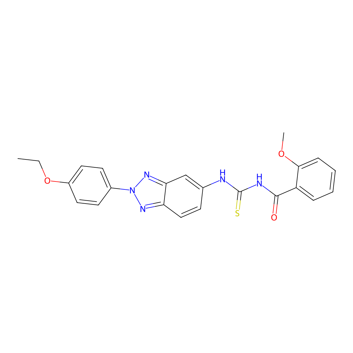 N-[[2-(4-ethoxyphenyl)benzotriazol-5-yl]carbamothioyl]-2-methoxybenzamide molecular structure, CAS 428444-61-5