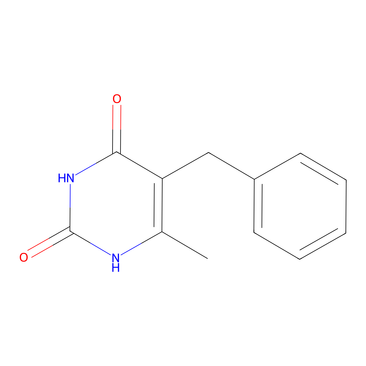 5-benzyl-6-methylpyrimidine-2,4(1H,3H)-dione molecular structure, CAS 428444-70-6