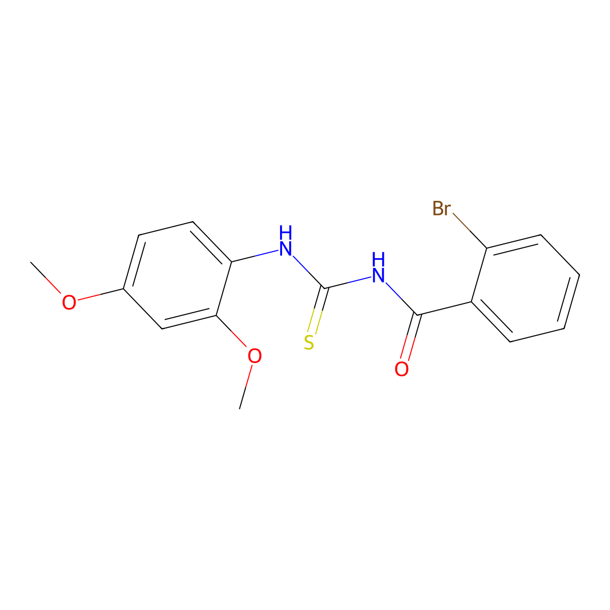 2-bromo-N-[(2,4-dimethoxyphenyl)carbamothioyl]benzamide molecular structure, CAS 428444-74-0