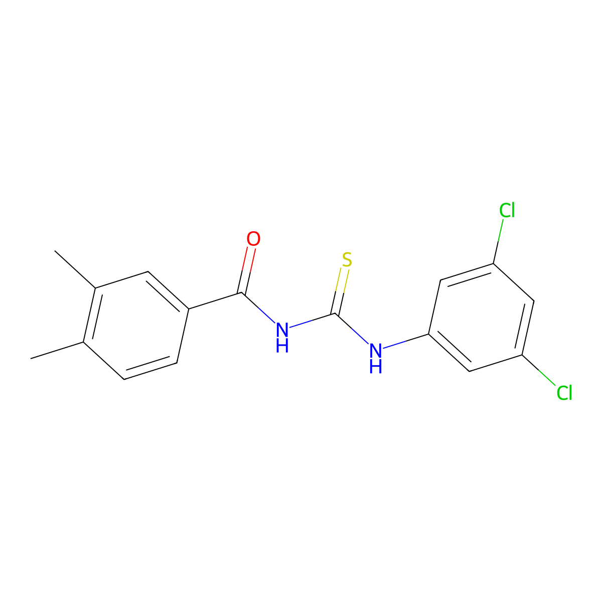 N-[(3,5-dichlorophenyl)carbamothioyl]-3,4-dimethylbenzamide molecular structure, CAS 428444-84-2