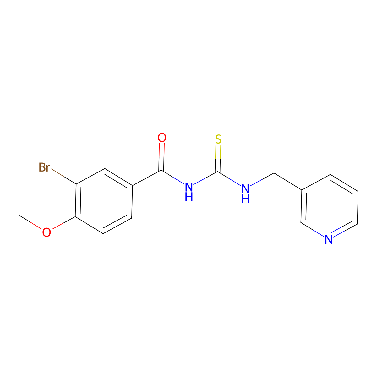 3-bromo-4-methoxy-N-(pyridin-3-ylmethylcarbamothioyl)benzamide molecular structure, CAS 428445-09-4