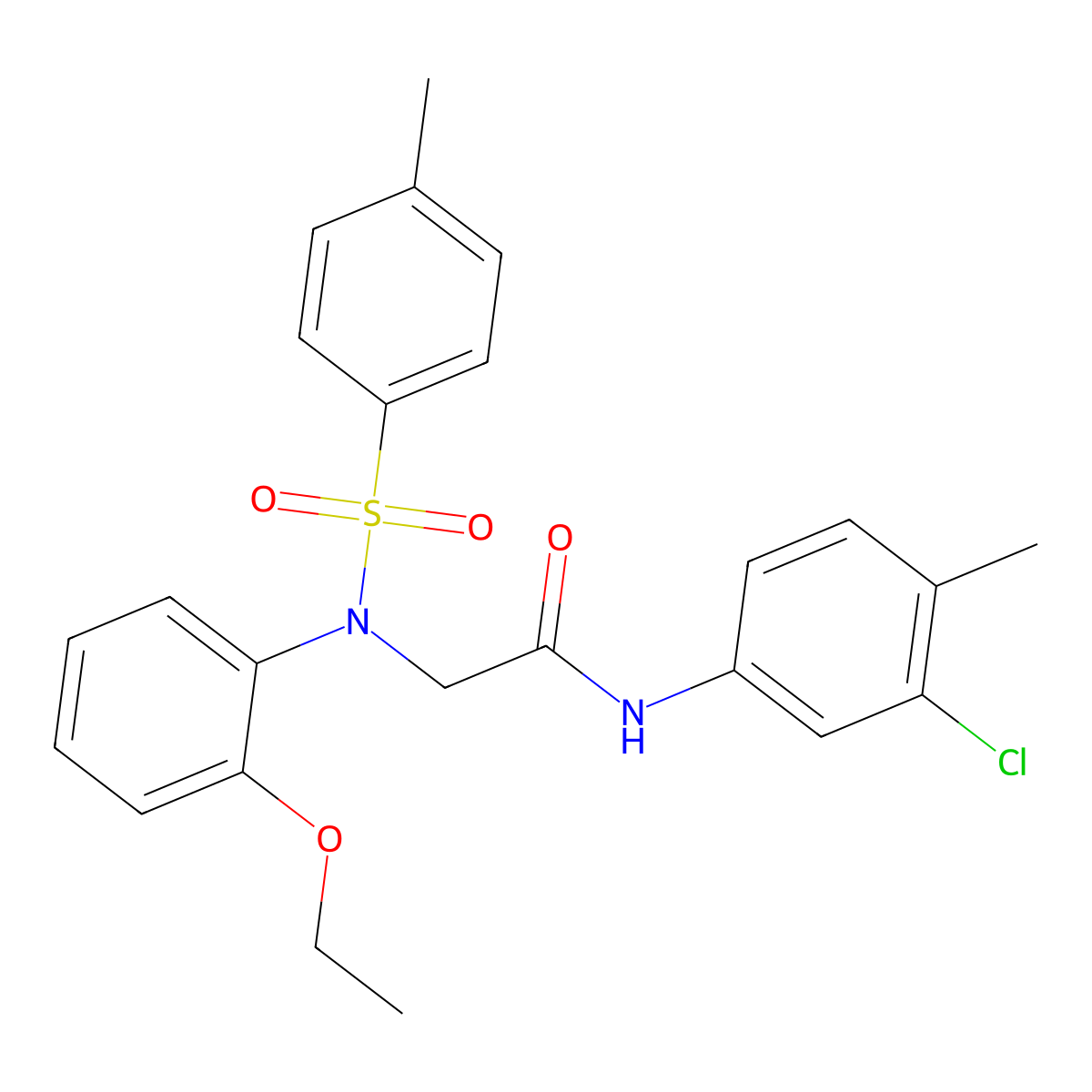 N-(3-chloro-4-methylphenyl)-2-(2-ethoxy-N-(4-methylphenyl)sulfonylanilino)acetamide molecular structure, CAS 428445-20-9