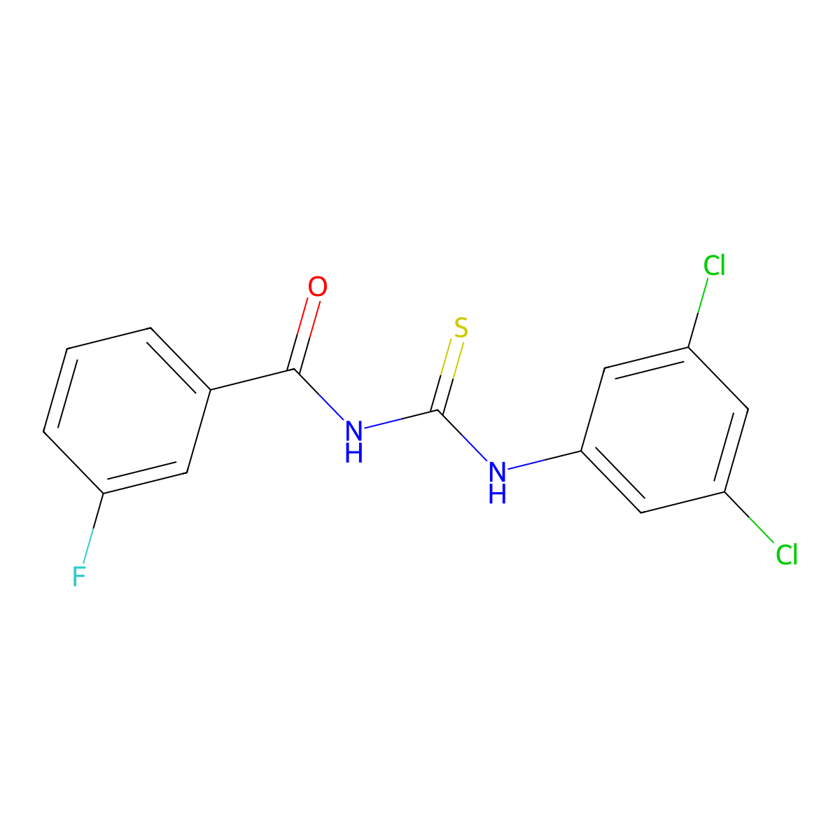 N-[(3,5-dichlorophenyl)carbamothioyl]-3-fluorobenzamide molecular structure, CAS 428445-53-8
