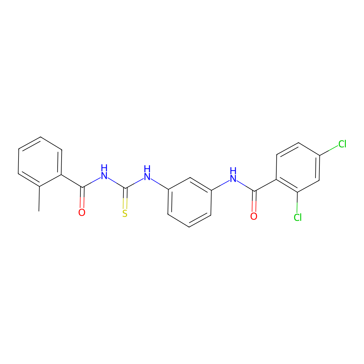 2,4-dichloro-N-[3-[(2-methylbenzoyl)carbamothioylamino]phenyl]benzamide molecular structure, CAS 428445-59-4