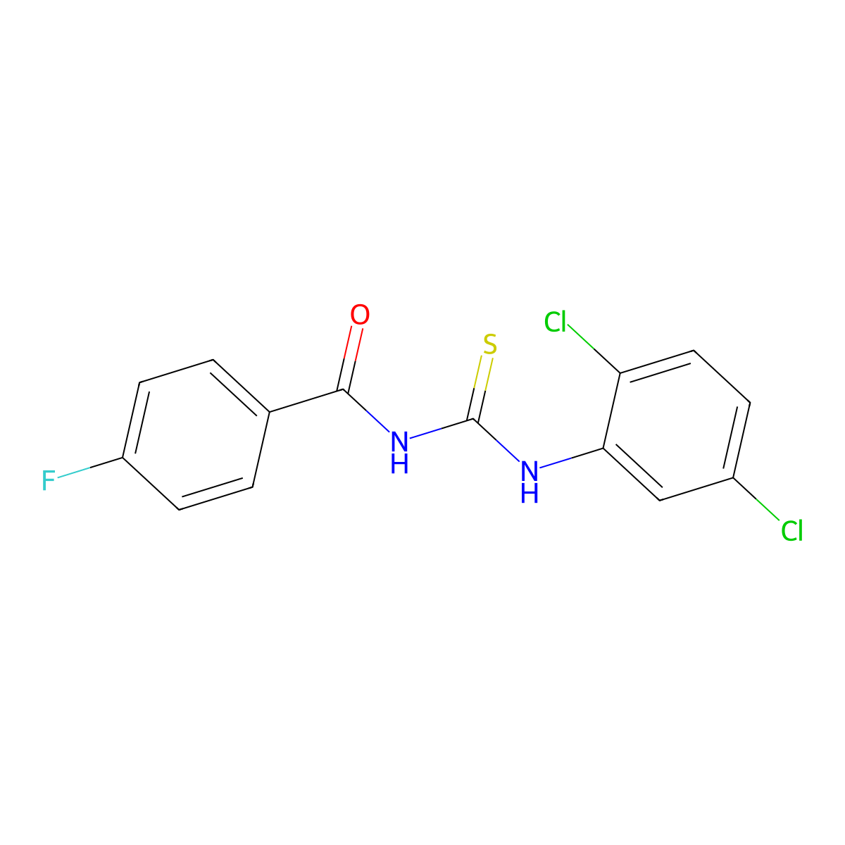 N-[(2,5-dichlorophenyl)carbamothioyl]-4-fluorobenzamide molecular structure, CAS 428445-72-1