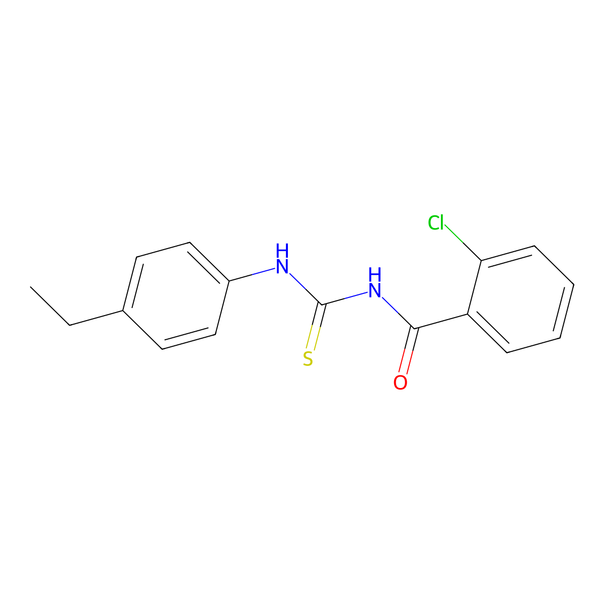 2-chloro-N-[(4-ethylphenyl)carbamothioyl]benzamide molecular structure, CAS 428445-89-0