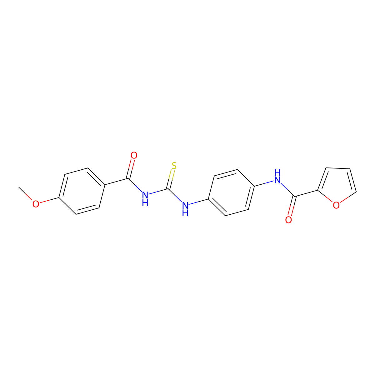N-[4-[(4-methoxybenzoyl)carbamothioylamino]phenyl]furan-2-carboxamide molecular structure, CAS 428445-92-5