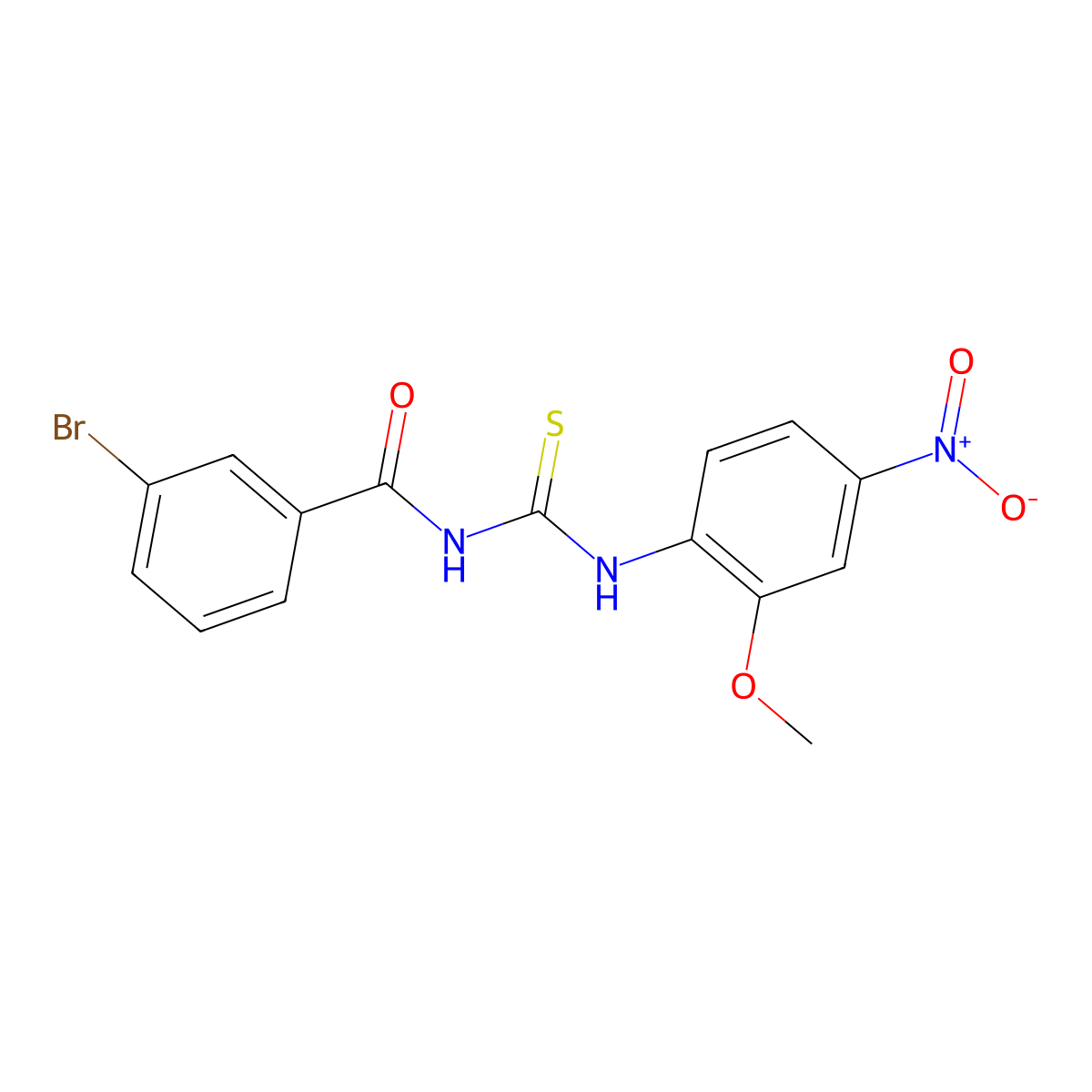 3-bromo-N-[(2-methoxy-4-nitrophenyl)carbamothioyl]benzamide molecular structure, CAS 428446-05-3