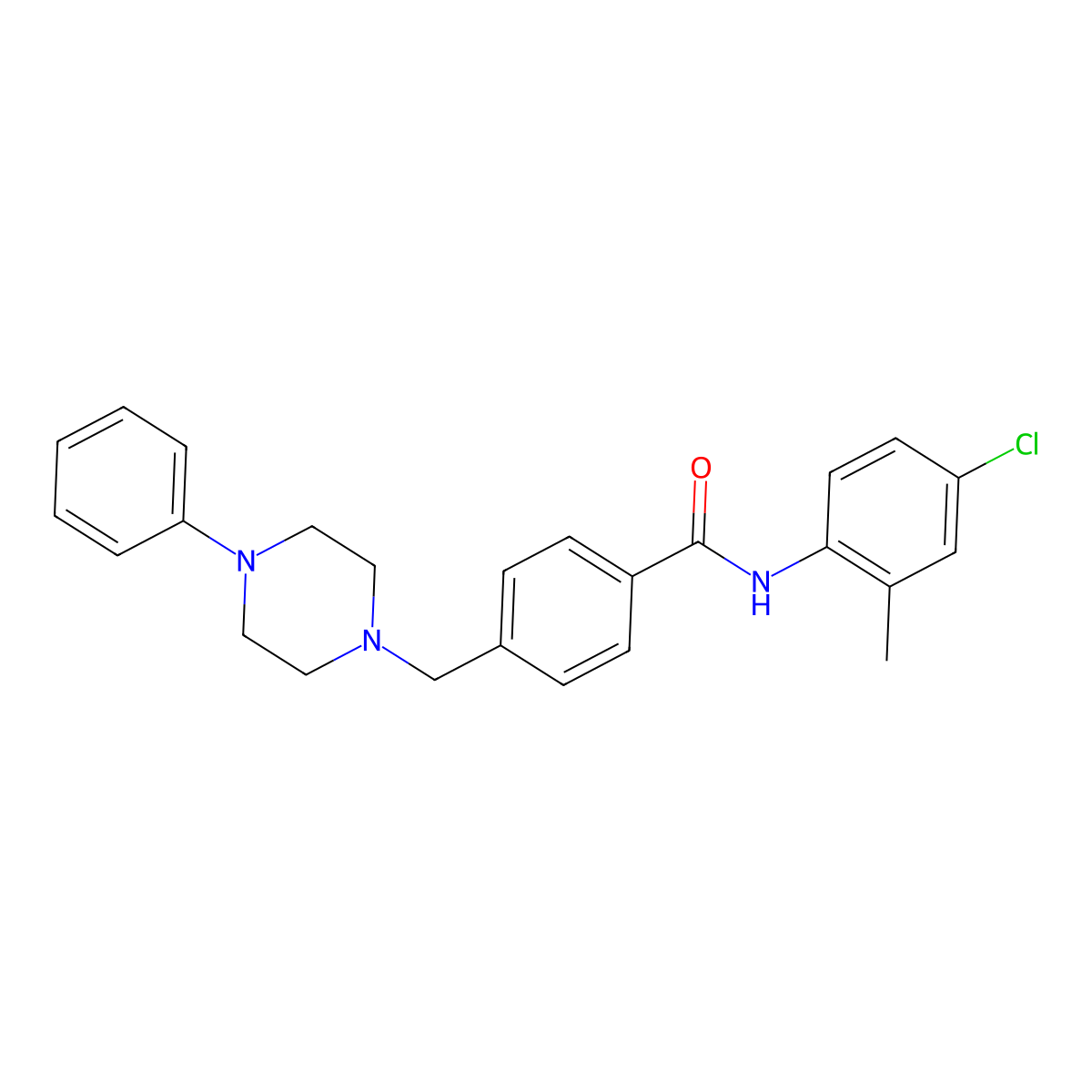 N-(4-chloro-2-methylphenyl)-4-[(4-phenylpiperazin-1-yl)methyl]benzamide molecular structure, CAS 428446-07-5