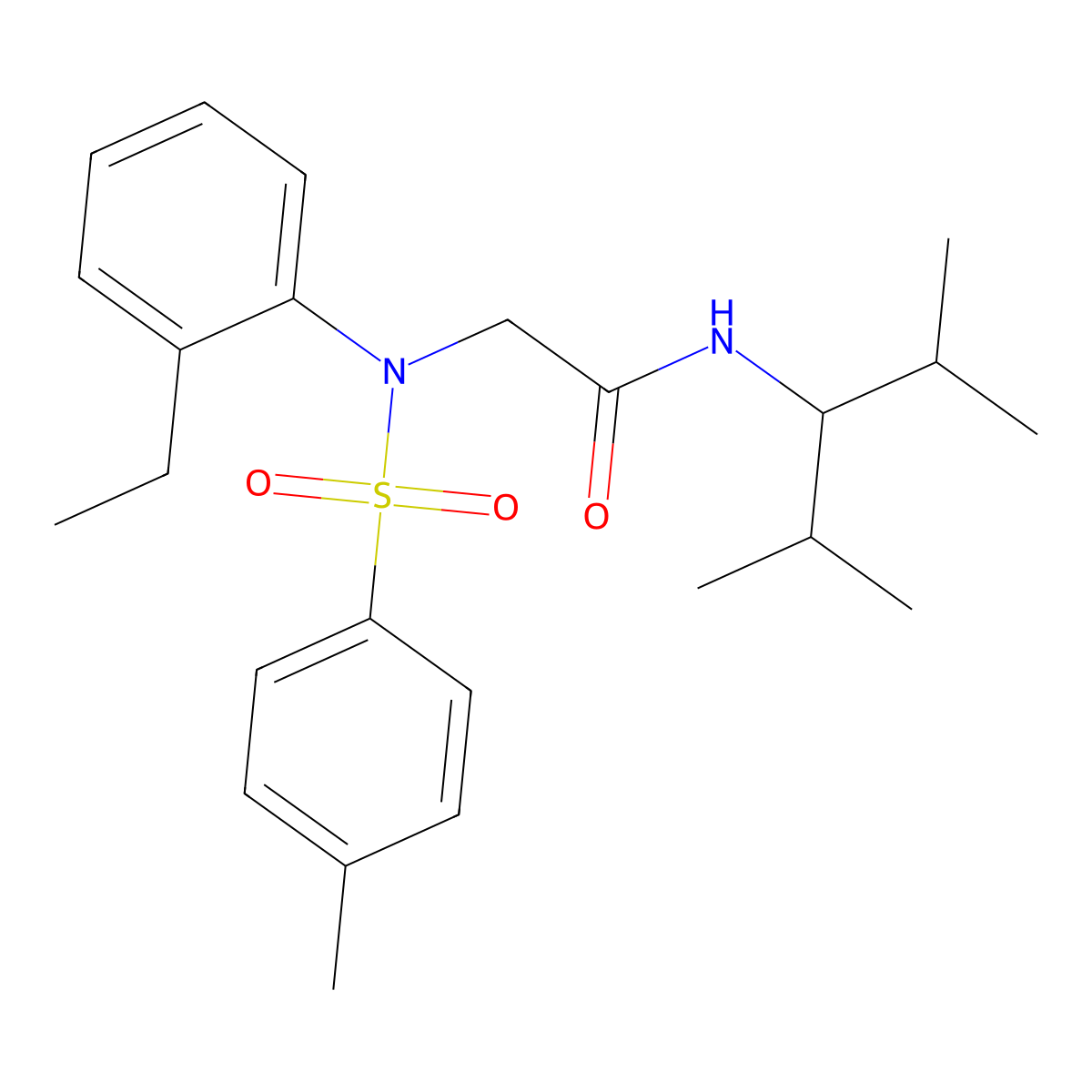 N-(2,4-dimethylpentan-3-yl)-2-(2-ethyl-N-(4-methylphenyl)sulfonylanilino)acetamide molecular structure, CAS 428446-16-6