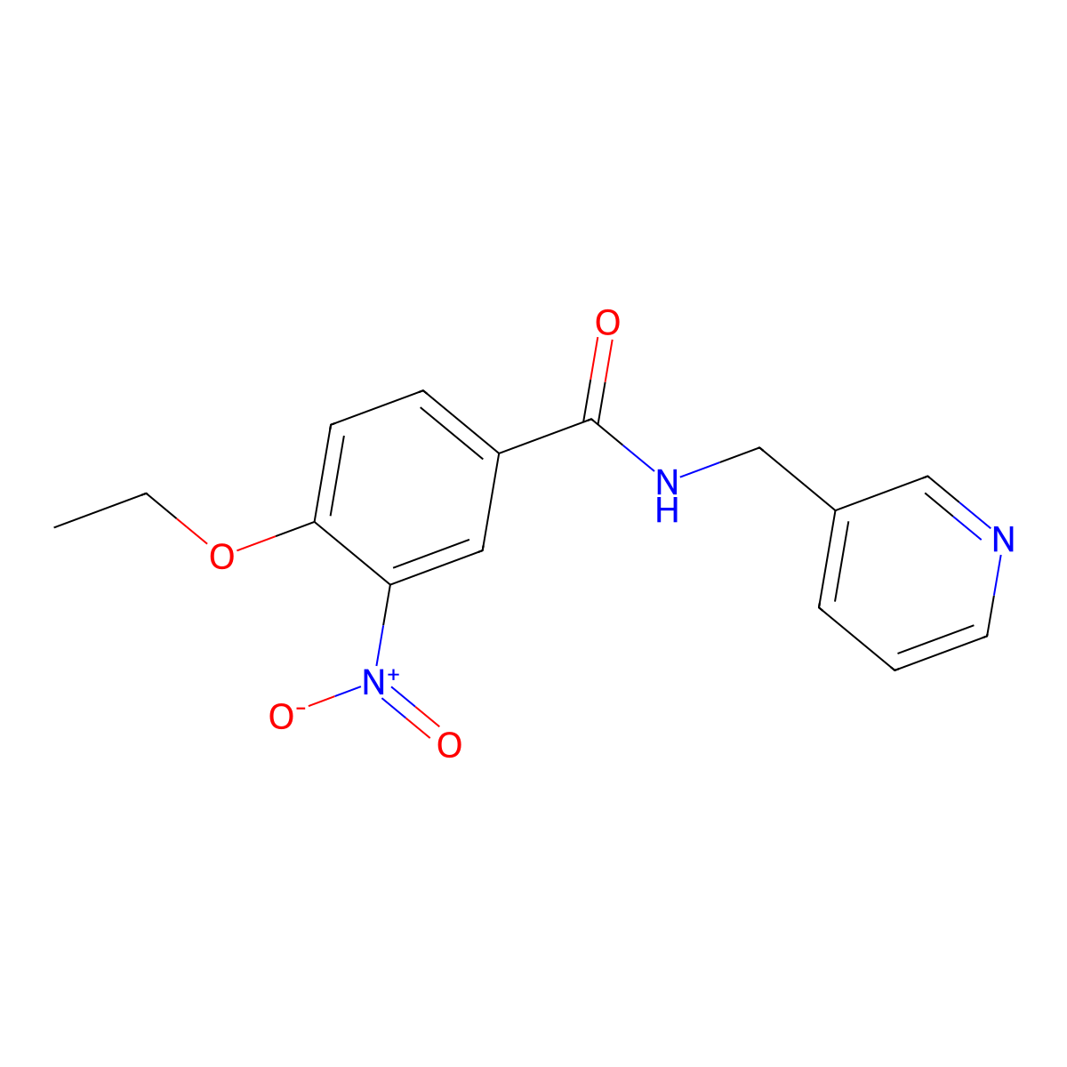 4-ethoxy-3-nitro-N-(pyridin-3-ylmethyl)benzamide molecular structure, CAS 428446-21-3