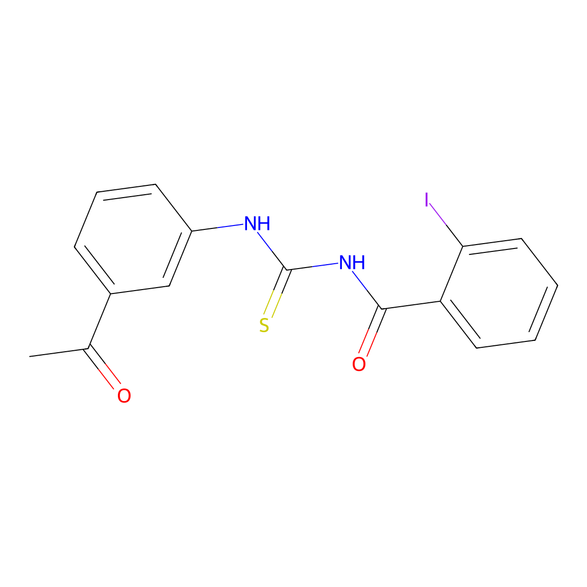 N-[(3-acetylphenyl)carbamothioyl]-2-iodobenzamide molecular structure, CAS 428446-27-9