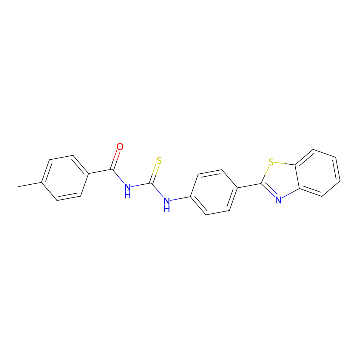N-[[4-(1,3-benzothiazol-2-yl)phenyl]carbamothioyl]-4-methylbenzamide molecular structure, CAS 428446-38-2