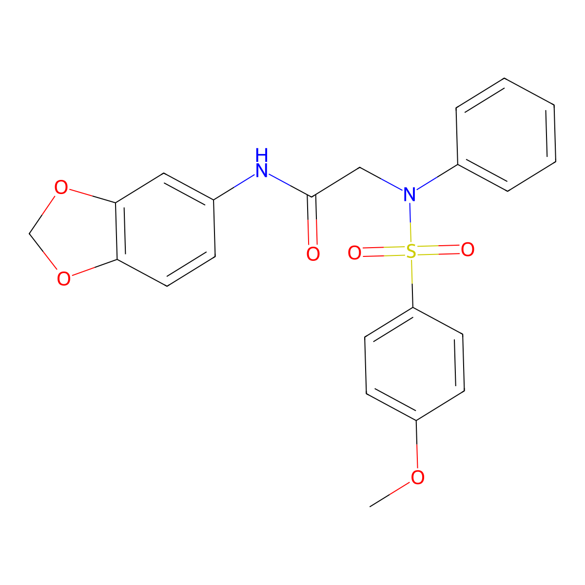 N-(1,3-benzodioxol-5-yl)-2-(N-(4-methoxyphenyl)sulfonylanilino)acetamide molecular structure, CAS 428446-52-0