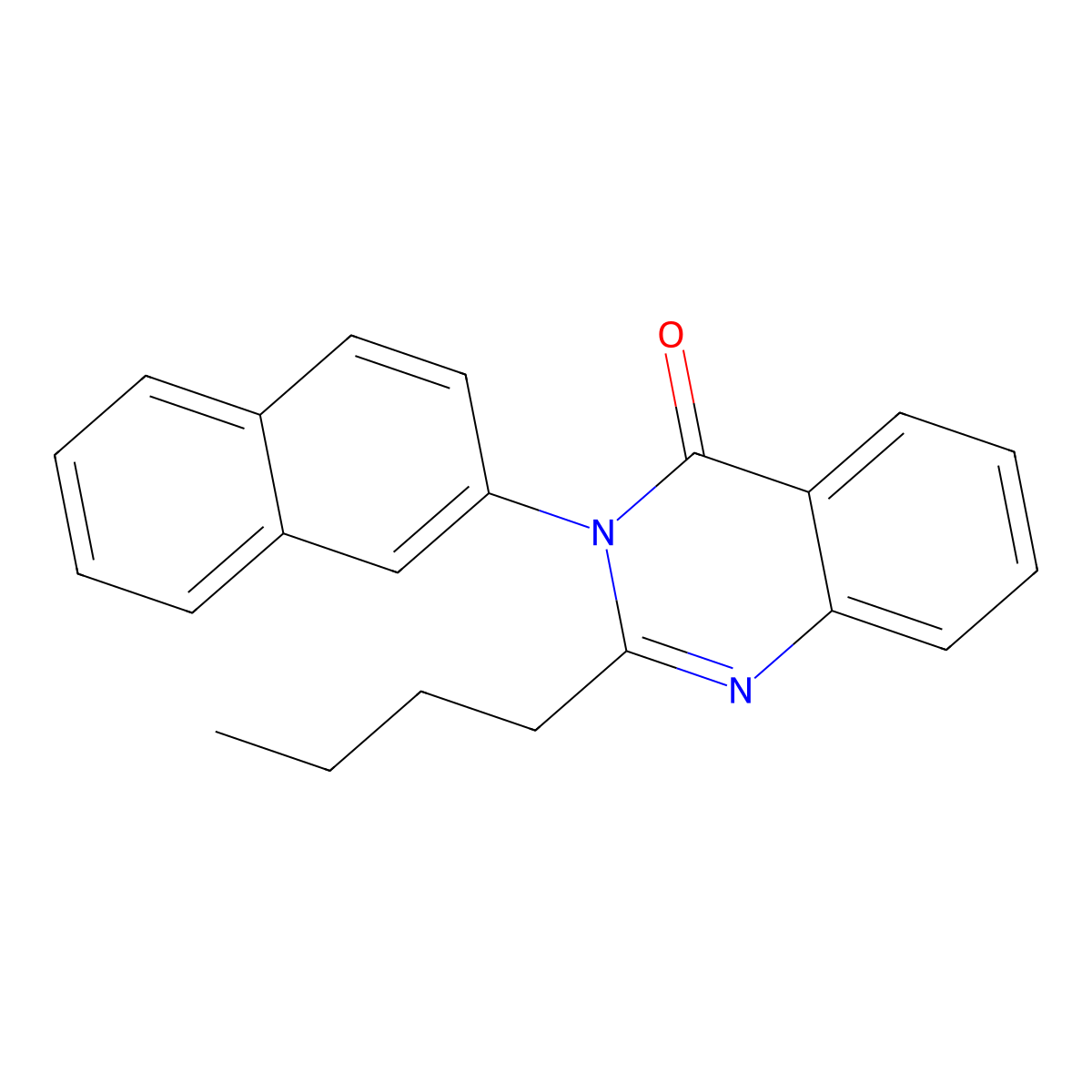 2-Butyl-3-naphthalen-2-ylquinazolin-4-one molecular structure, CAS 428446-61-1
