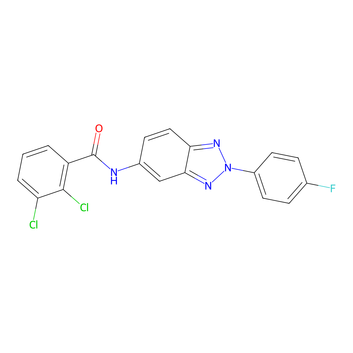 2,3-dichloro-N-[2-(4-fluorophenyl)benzotriazol-5-yl]benzamide molecular structure, CAS 428446-63-3