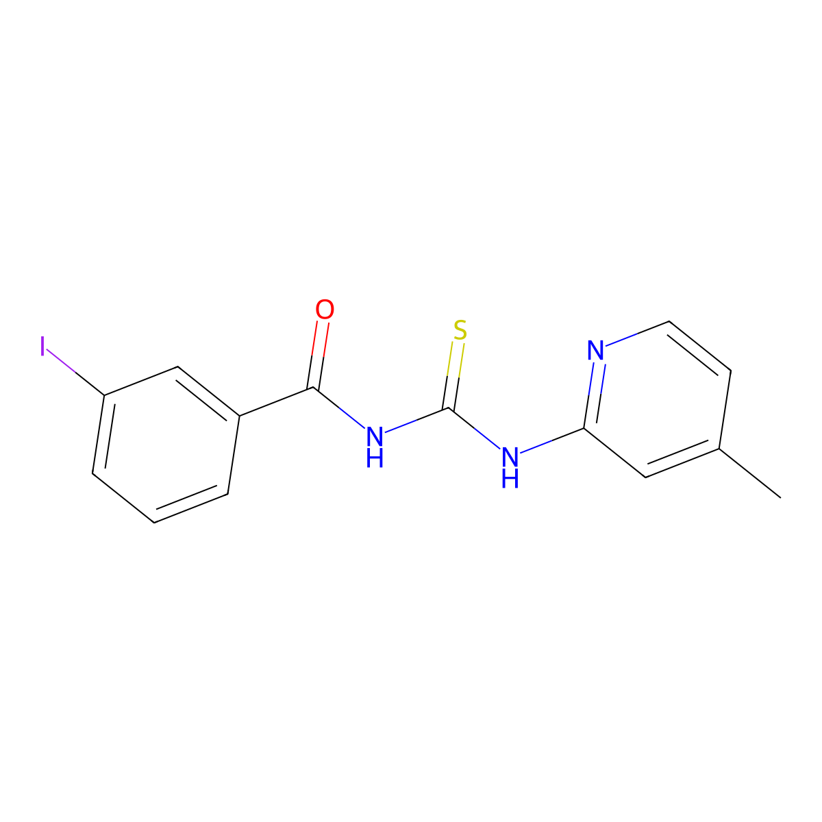 3-iodo-N-[(4-methylpyridin-2-yl)carbamothioyl]benzamide molecular structure, CAS 428446-66-6