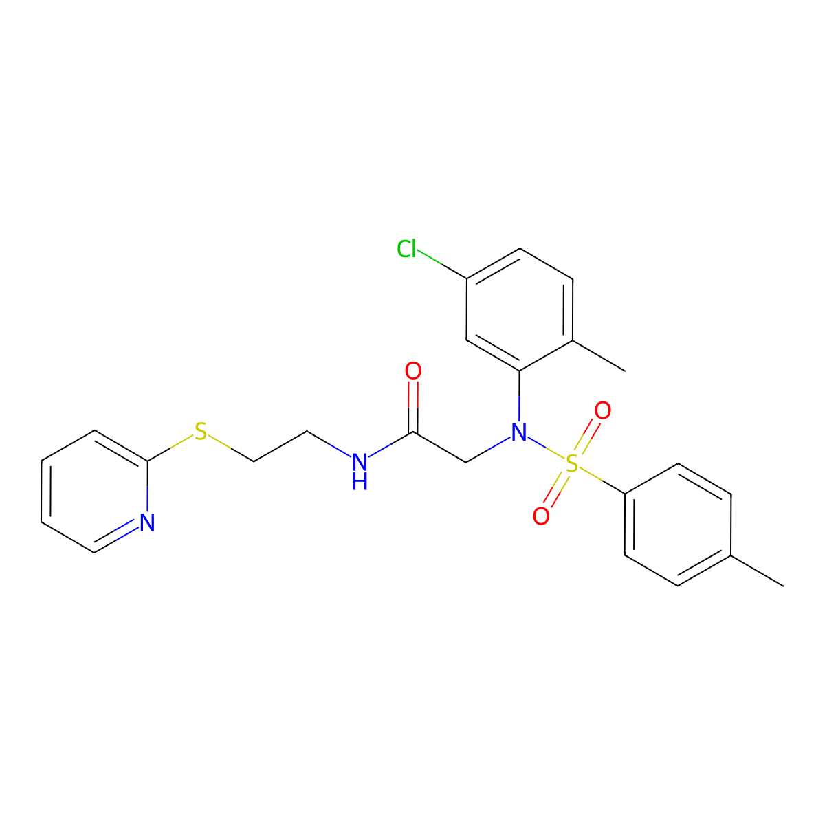 2-(5-chloro-2-methyl-N-(4-methylphenyl)sulfonylanilino)-N-(2-pyridin-2-ylsulfanylethyl)acetamide molecular structure, CAS 428446-78-0