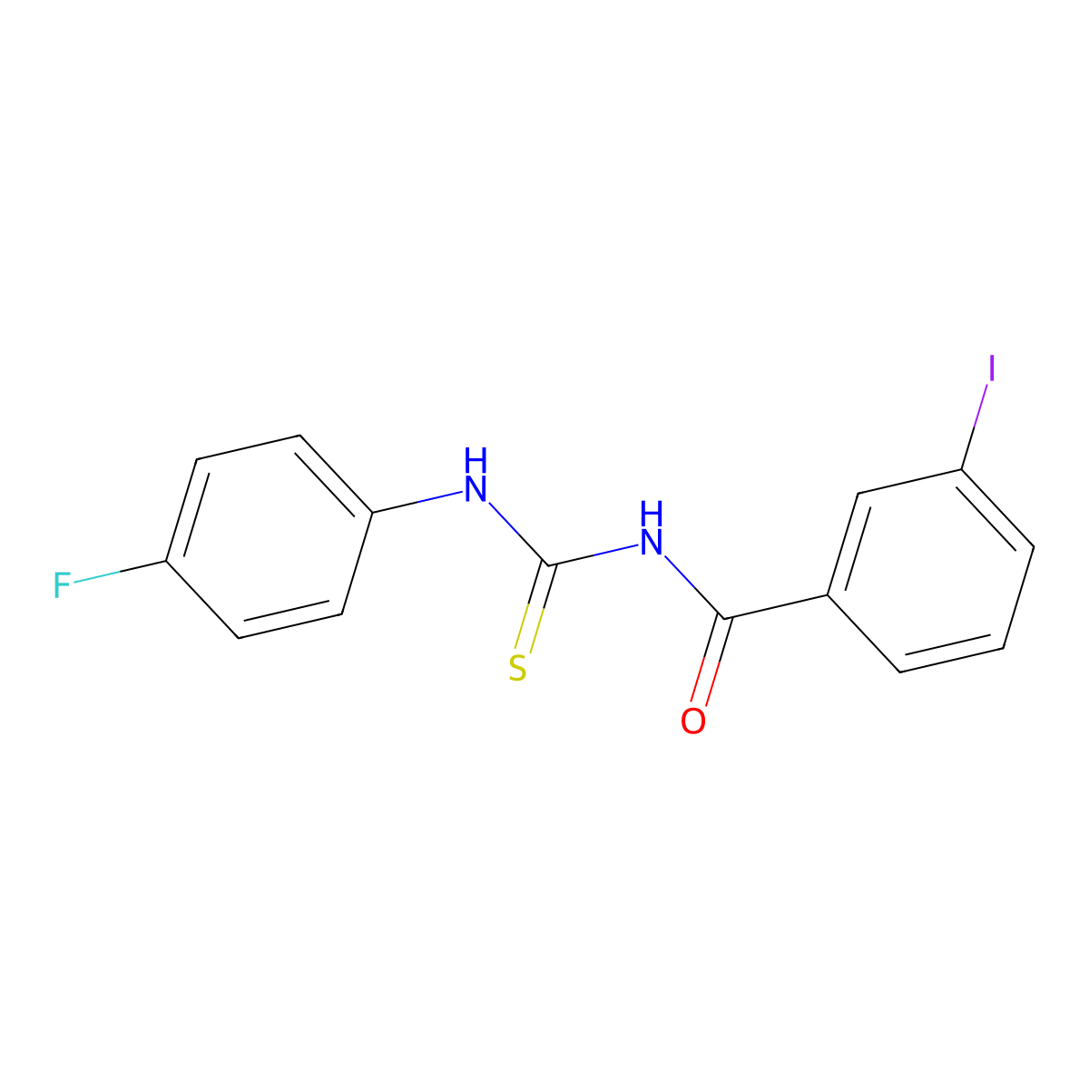 N-[(4-fluorophenyl)carbamothioyl]-3-iodobenzamide molecular structure, CAS 428446-96-2