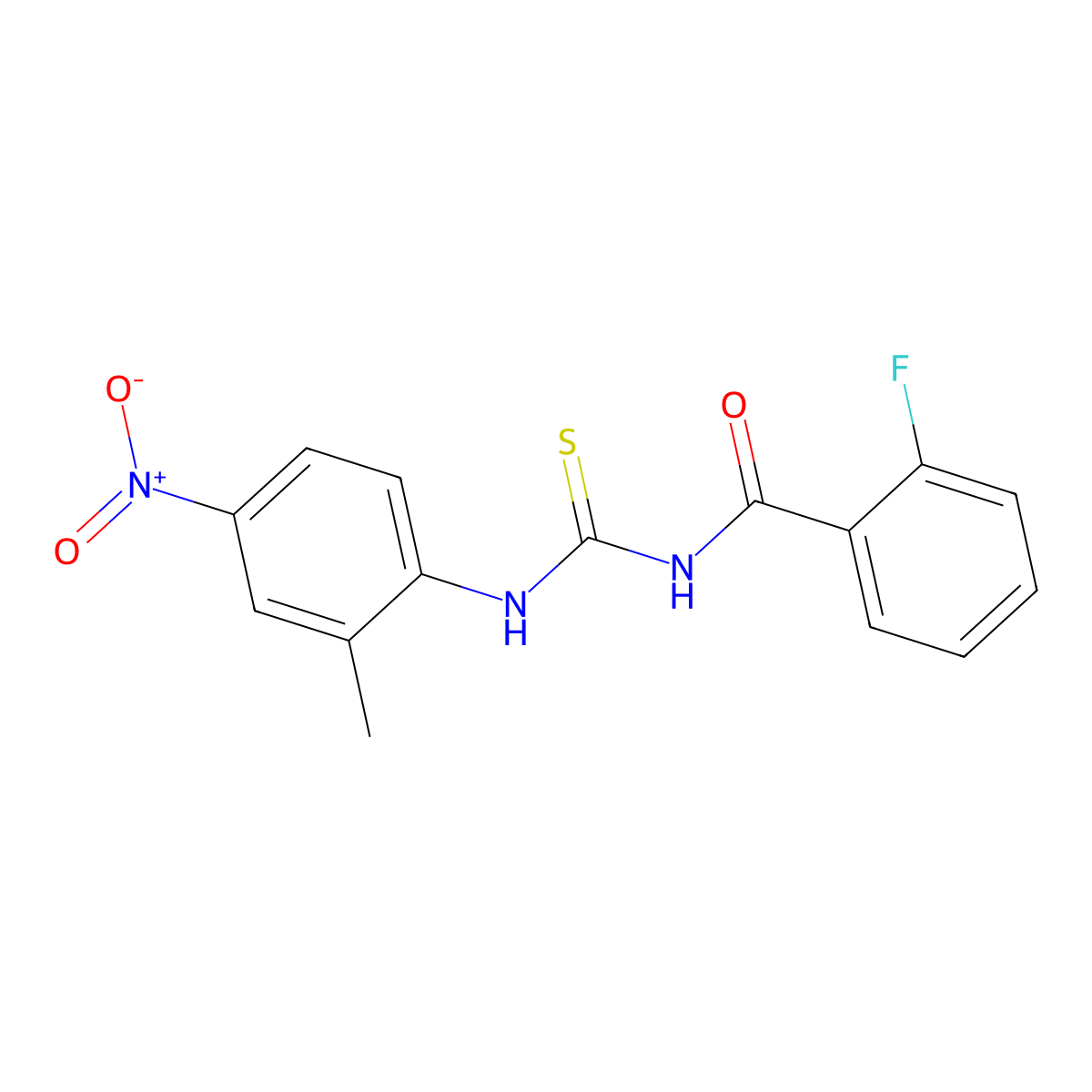2-fluoro-N-[(2-methyl-4-nitrophenyl)carbamothioyl]benzamide molecular structure, CAS 428447-02-3