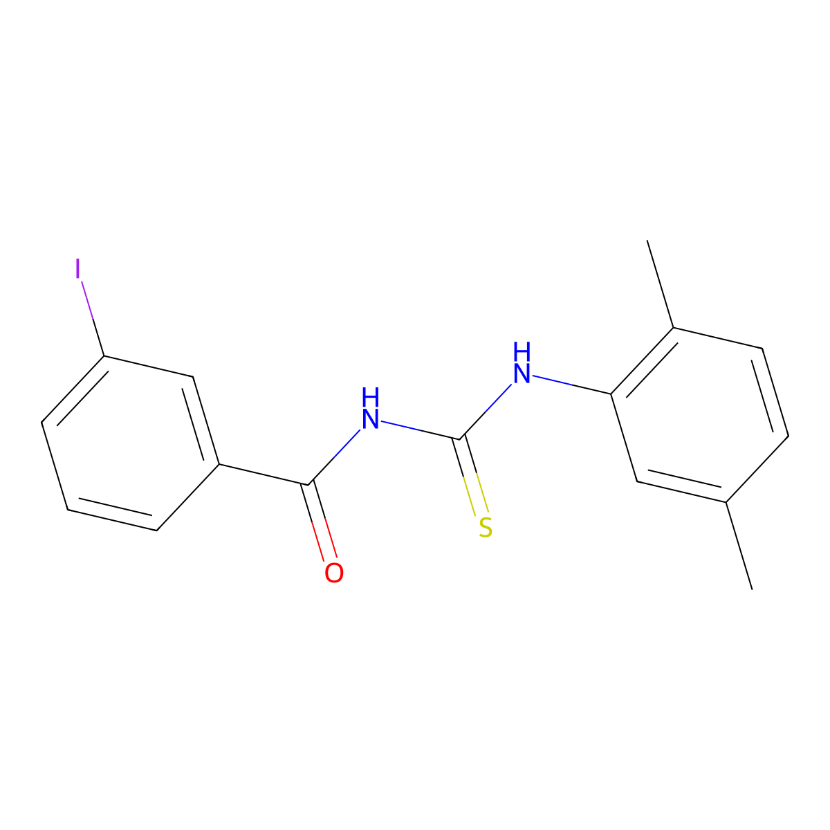 N-[(2,5-dimethylphenyl)carbamothioyl]-3-iodobenzamide molecular structure, CAS 428447-18-1