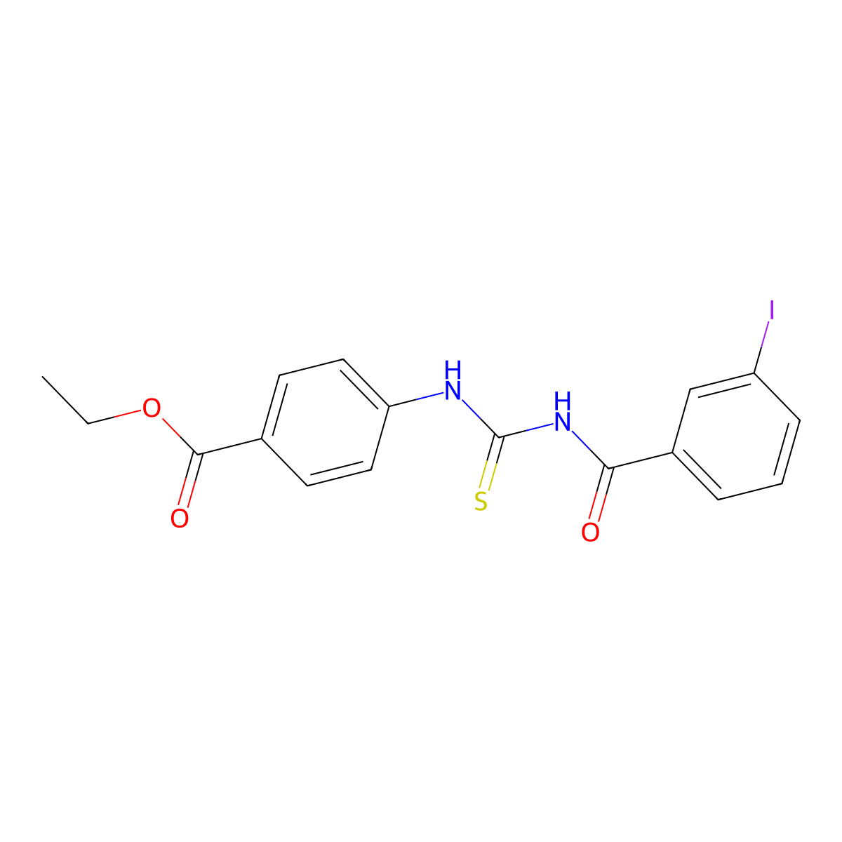 Ethyl 4-({[(3-iodobenzoyl)amino]carbothioyl}amino)benzoate molecular structure, CAS 428447-24-9