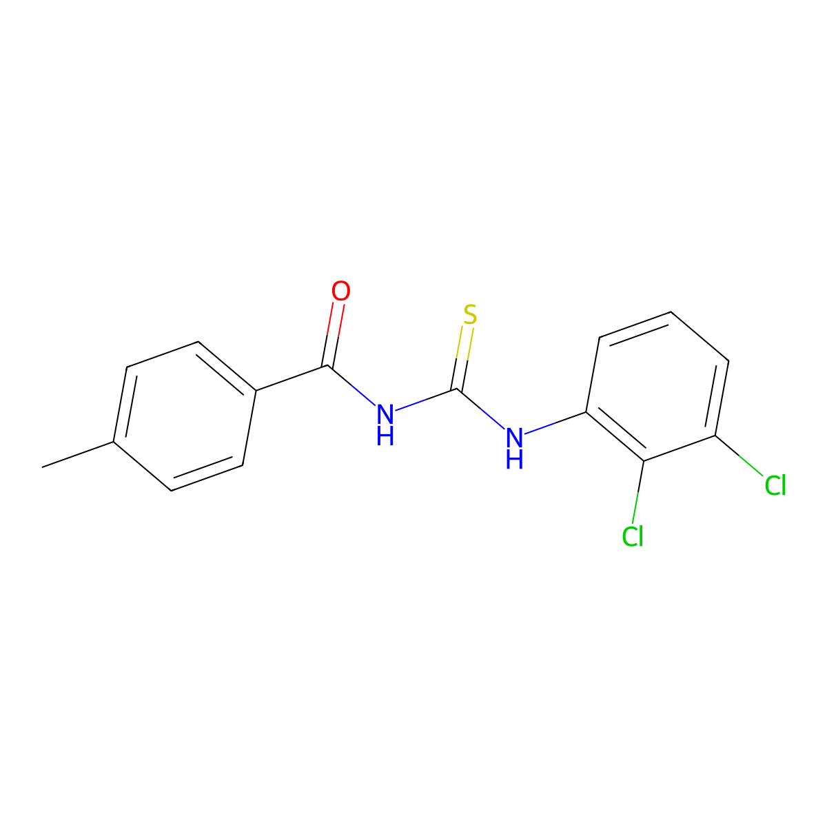 N-[(2,3-dichlorophenyl)carbamothioyl]-4-methylbenzamide molecular structure, CAS 428447-27-2