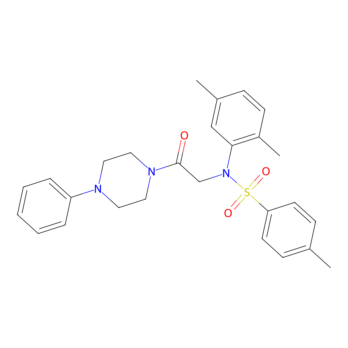N-(2,5-dimethylphenyl)-4-methyl-N-[2-oxo-2-(4-phenylpiperazin-1-yl)ethyl]benzenesulfonamide molecular structure, CAS 428447-50-1