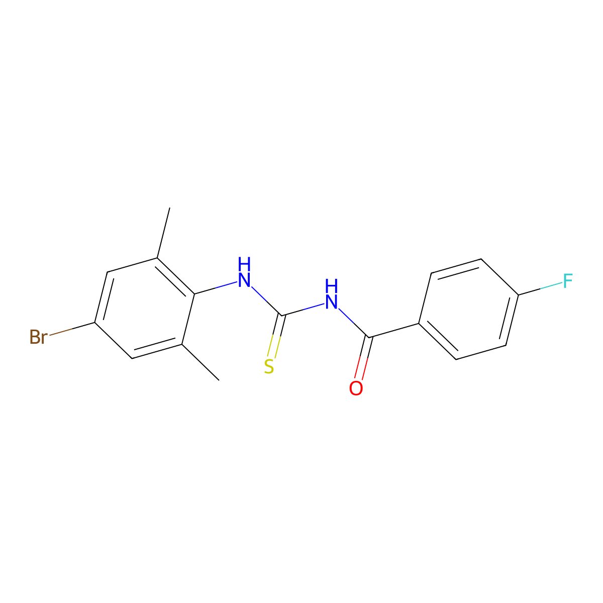 N-[(4-bromo-2,6-dimethylphenyl)carbamothioyl]-4-fluorobenzamide molecular structure, CAS 428447-54-5
