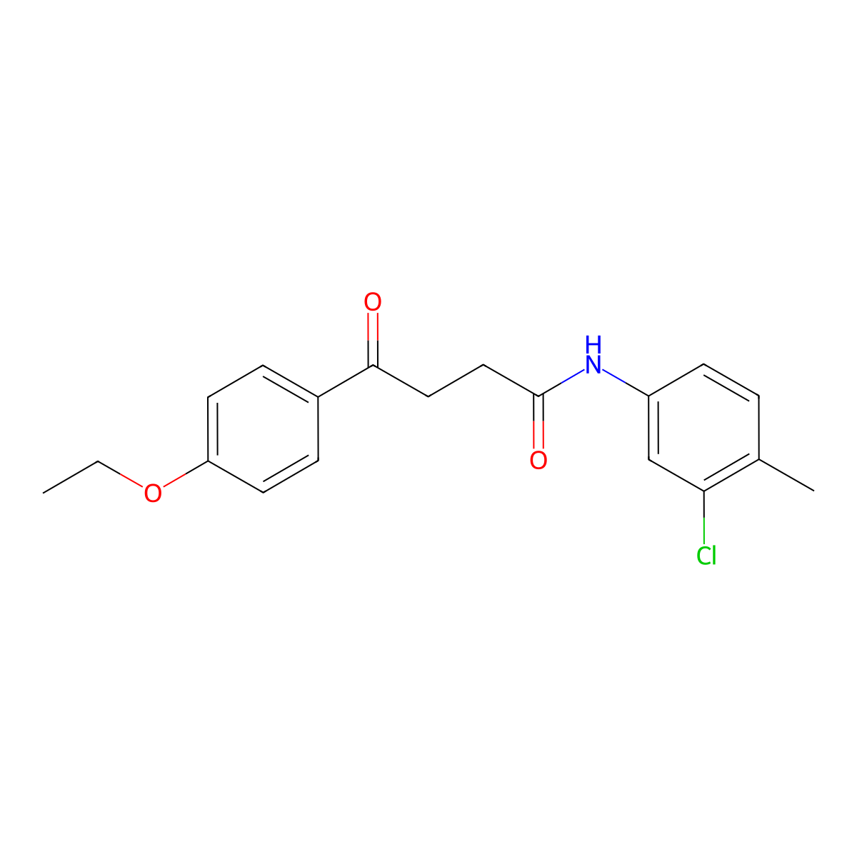 N-(3-chloro-4-methylphenyl)-4-(4-ethoxyphenyl)-4-oxobutanamide molecular structure, CAS 428447-66-9