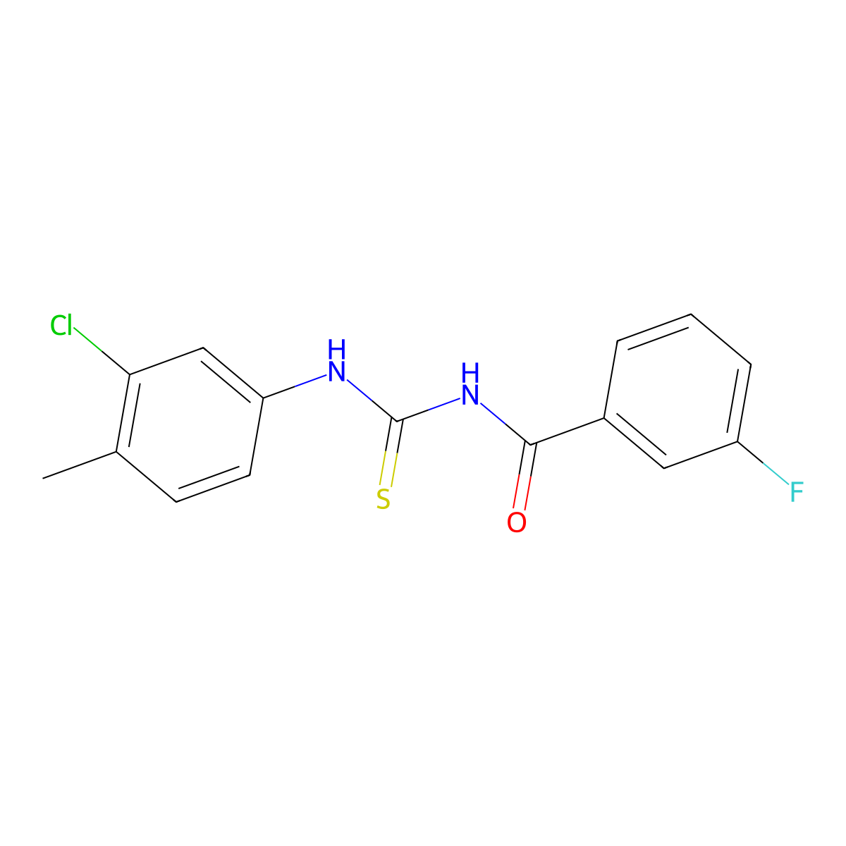 N-[(3-chloro-4-methylphenyl)carbamothioyl]-3-fluorobenzamide molecular structure, CAS 428448-02-6