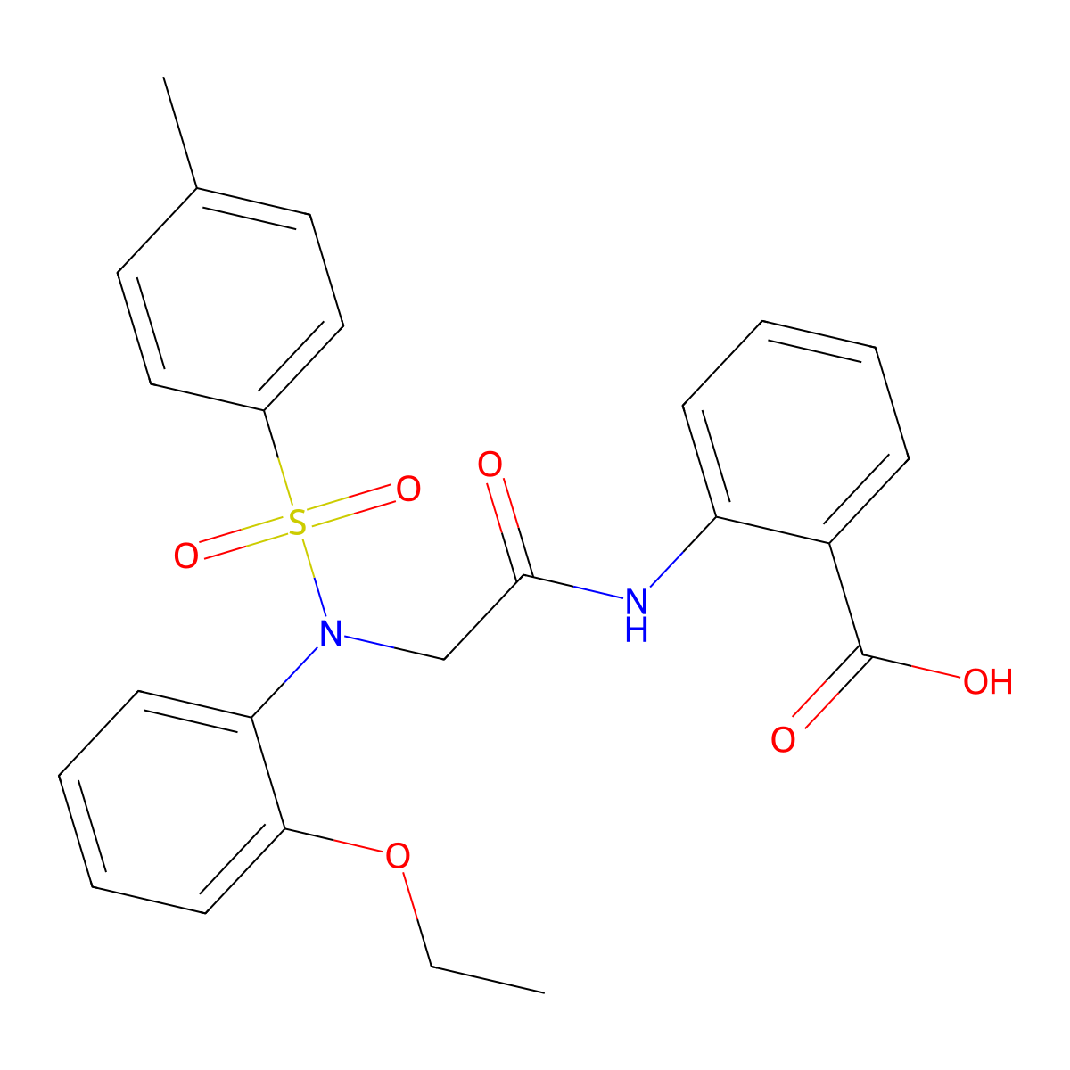 2-[({2-Ethoxy[(4-methylphenyl)sulfonyl]anilino}acetyl)amino]benzoic acid molecular structure, CAS 428448-03-7